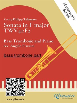 cover image of (trombone part) Sonata in F major--Bass Trombone and Piano